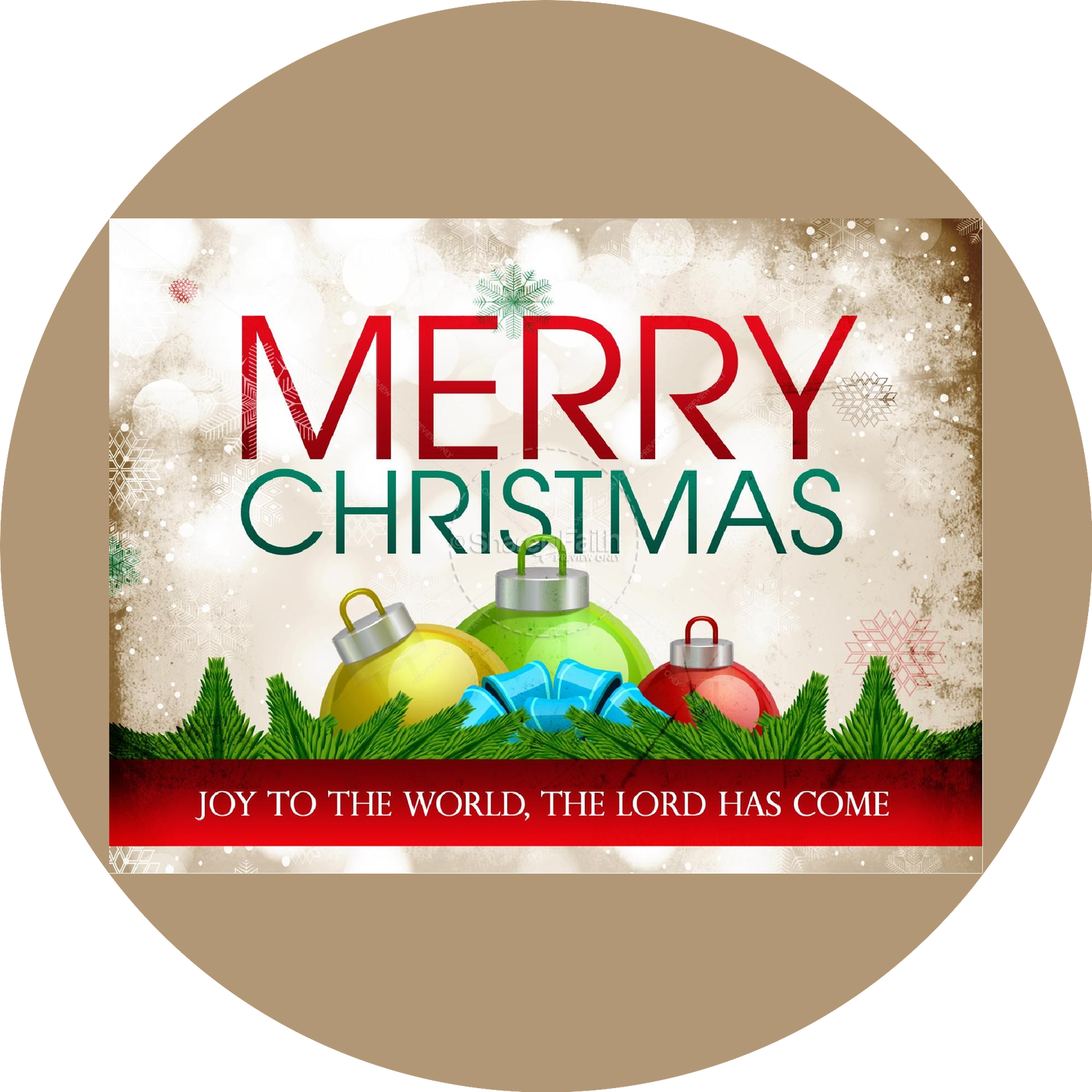 Merry Christmas Joy to the World, The Lord Has Come Edible Cake Topper Image ABPID55113