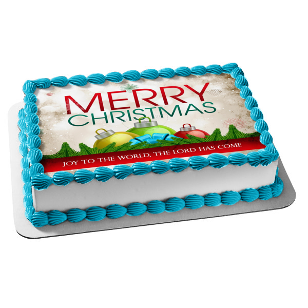 Merry Christmas Joy to the World, The Lord Has Come Edible Cake Topper Image ABPID55113