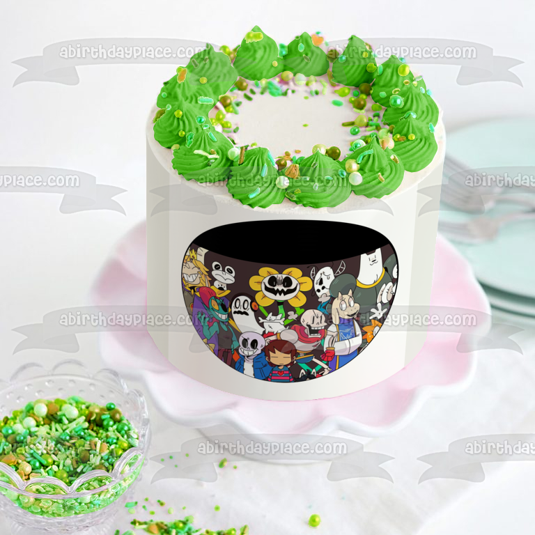 Undertale No Vacation Time Sans Pacifist Edible Cake Topper Image ABPID00846