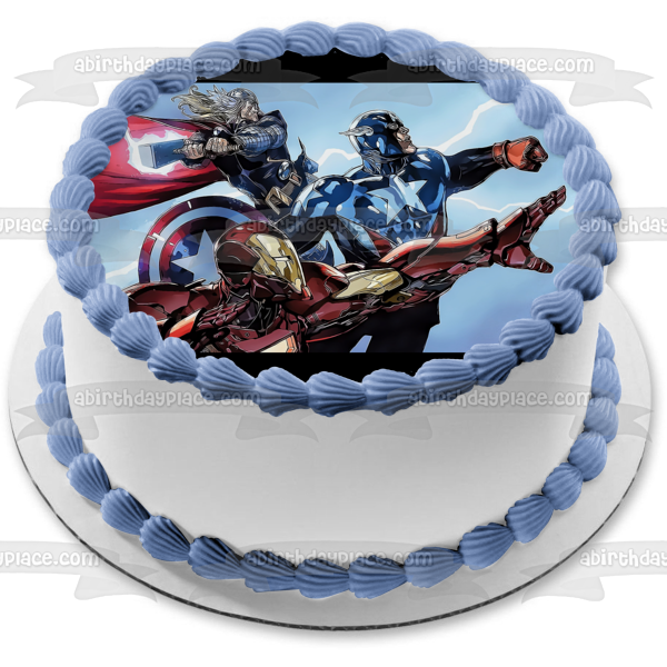 Thor Capitán América y Iron Man Imagen comestible para decoración de tarta ABPID00826 