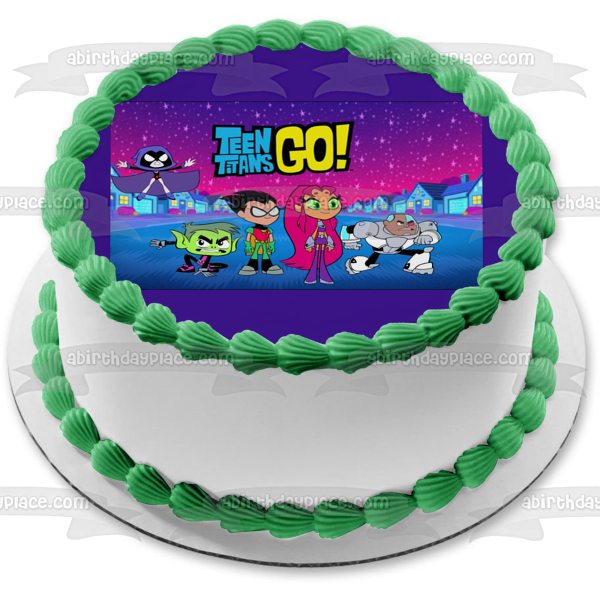 Teen Titans Go Robin Raven Cyborg Star Fire Beast Boy Edible Cake Topper Image ABPID00833