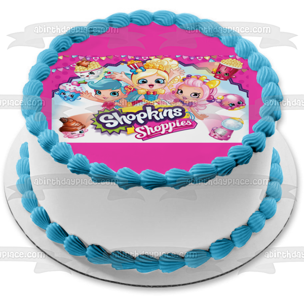 Shopkins Shoppies Popette Jessicake Bubbleisha Edible Cake Topper Image ABPID00834