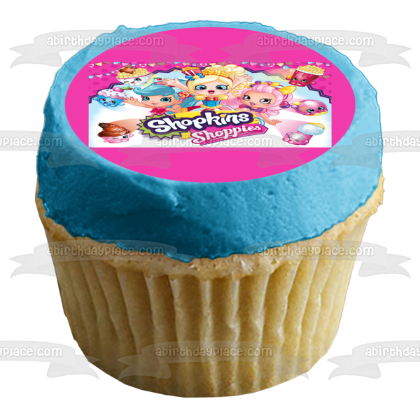 Shopkins Shoppies Popette Jessicake Bubbleisha Edible Cake Topper Image ABPID00834