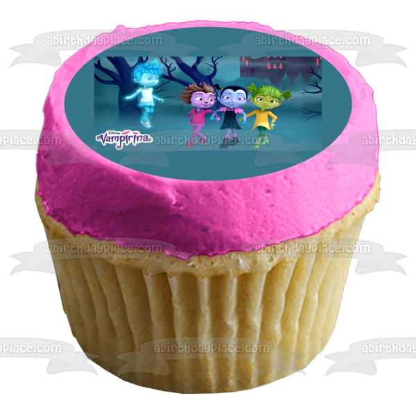 Adorno comestible para tarta Vampirina Friends Ghoul Girls Poppy y Bridgett Imagen ABPID00837 