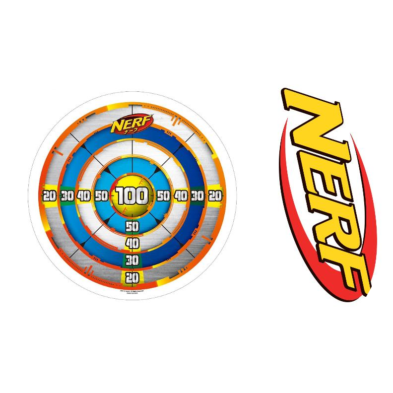 NERF Happy Birthday Bullseye NERF Logo Edible Cake Topper Image ABPID55167