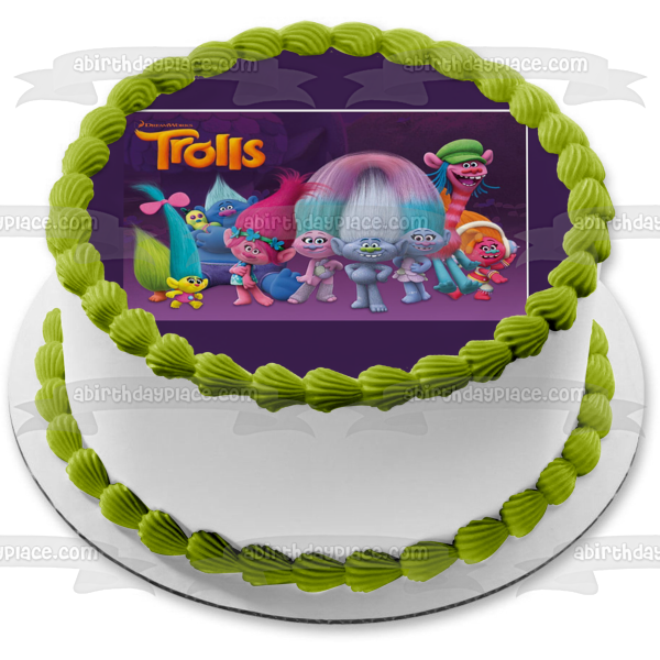 Imagen comestible para tarta de Trolls Party Princess Poppy Branch Creek Cooper Guy Diamond ABPID00896 