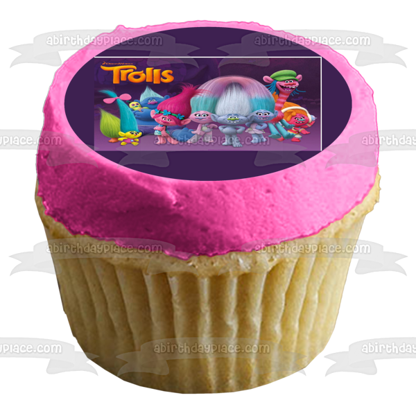 Imagen comestible para tarta de Trolls Party Princess Poppy Branch Creek Cooper Guy Diamond ABPID00896 