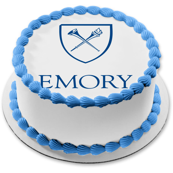 Imagen comestible para decoración de tarta con el logotipo de la Universidad de Emory ABPID01026 