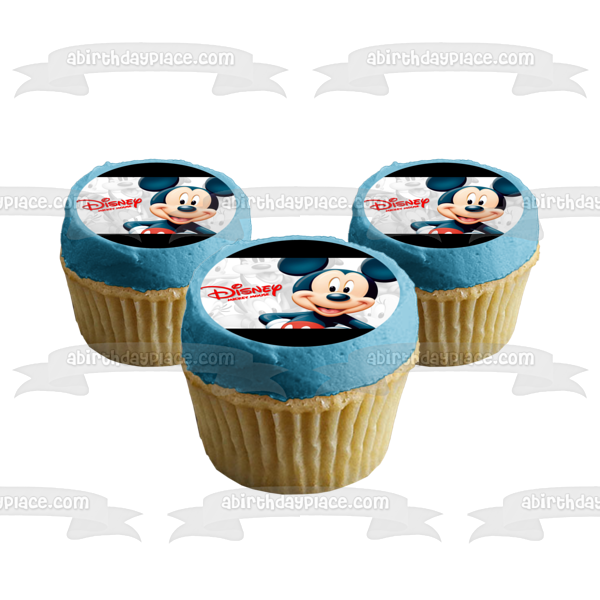 Mickey Mouse Color on Black and White Background Edible Cake Topper Image ABPID01056