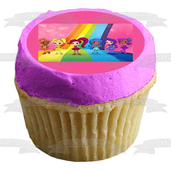 Imagen de decoración comestible para tarta de Anna Banana y sus amigos de Rainbow Rangers ABPID01057 