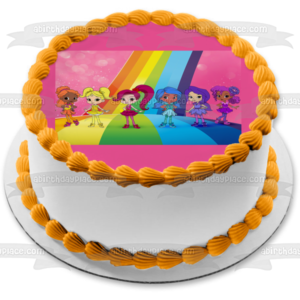 Imagen de decoración comestible para tarta de Anna Banana y sus amigos de Rainbow Rangers ABPID01057 