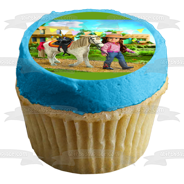 Imagen comestible para tarta de caballo blanco Saige de American Girl ABPID01032 