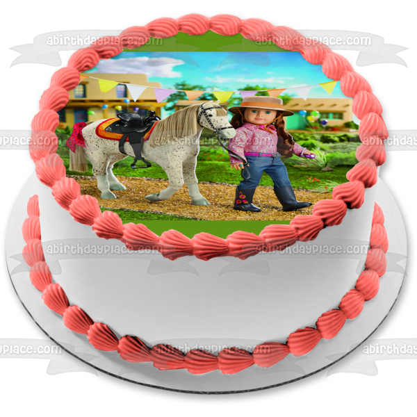 Imagen comestible para tarta de caballo blanco Saige de American Girl ABPID01032 