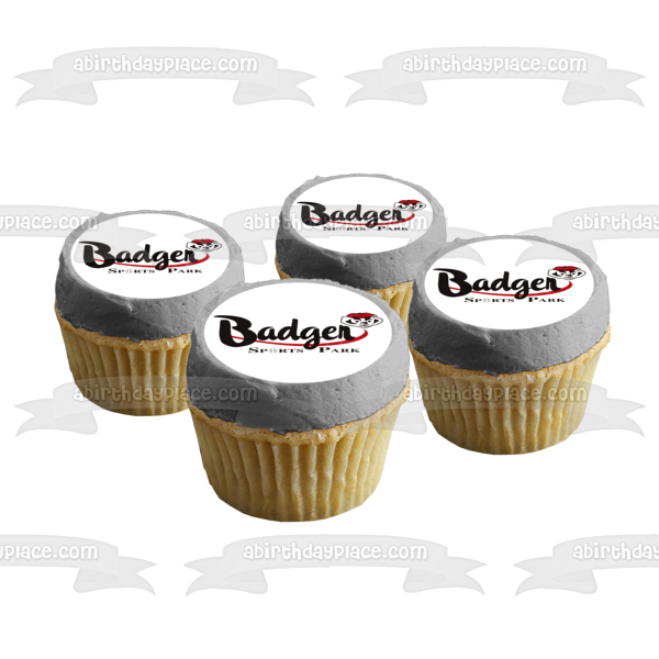 Badger Sports Park Logo Edible Cake Topper Image ABPID01064