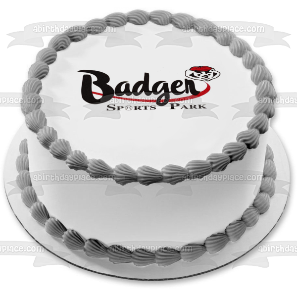 Badger Sports Park Logo Edible Cake Topper Image ABPID01064