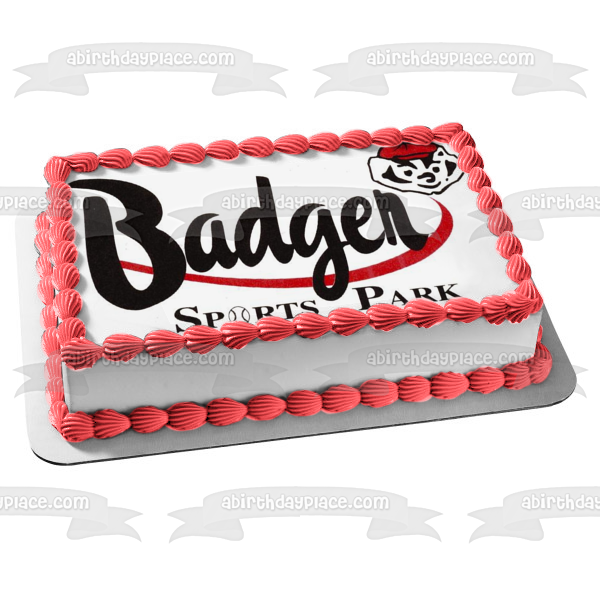 Badger Sports Park Logo Edible Cake Topper Image ABPID01064