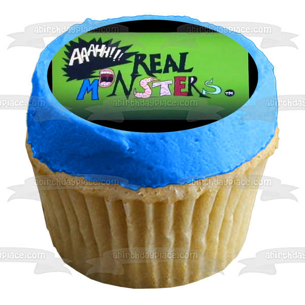 ¡¡¡Aaah!!! Real Monsters TV Logo Fondo verde Imagen comestible para decoración de tarta ABPID01114 