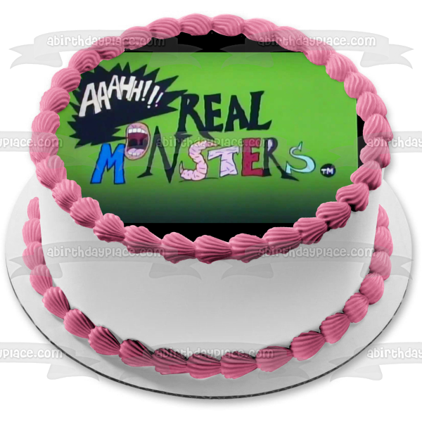 ¡¡¡Aaah!!! Real Monsters TV Logo Fondo verde Imagen comestible para decoración de tarta ABPID01114 