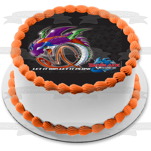 Beyblade V Force Let It Rip Let It Play Cyber ​​Bit Beast Imagen comestible para decoración de tarta ABPID01168 