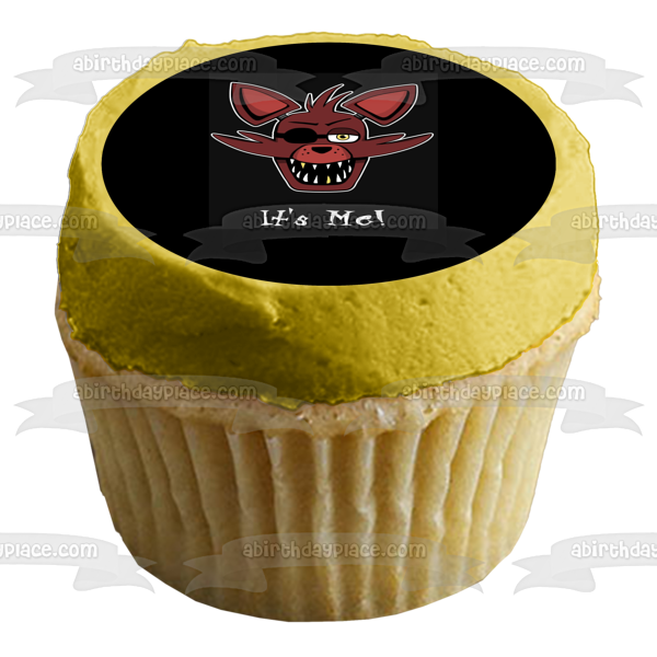 Five Nights at Freddy's Foxy It's Me Eye Patch Black Background Edible Cake Topper Image ABPID01240