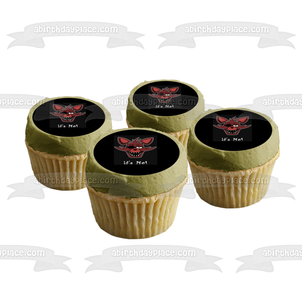 Five Nights at Freddy's Foxy It's Me Eye Patch Black Background Edible Cake Topper Image ABPID01240