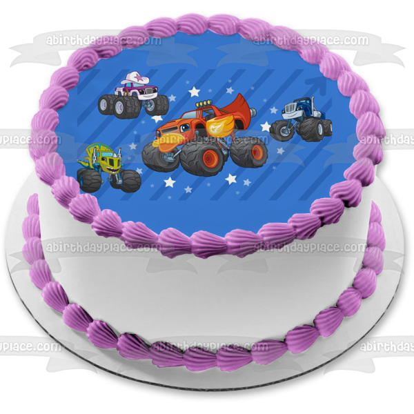 Blaze and the Monster Machines Starla Pickle Darington and Stars Edible Cake Topper Image ABPID01241