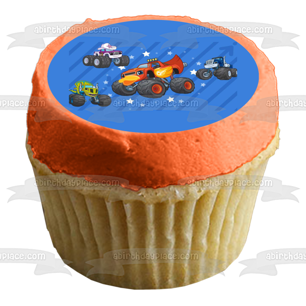 Blaze and the Monster Machines Starla Pickle Darington and Stars Edible Cake Topper Image ABPID01241