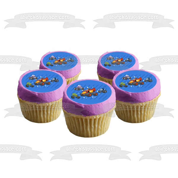 Blaze and the Monster Machines Starla Pickle Darington and Stars Edible Cake Topper Image ABPID01241