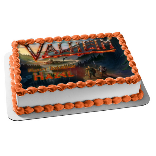 Valheim Village Overlook Scene Edible Cake Topper Image ABPID55169