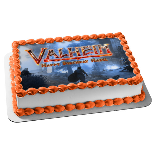 Valheim Forrest Scene Edible Cake Topper Image ABPID55170