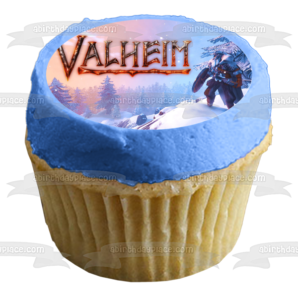 Valheim Cliff Overlook Scene Edible Cake Topper Image ABPID55171