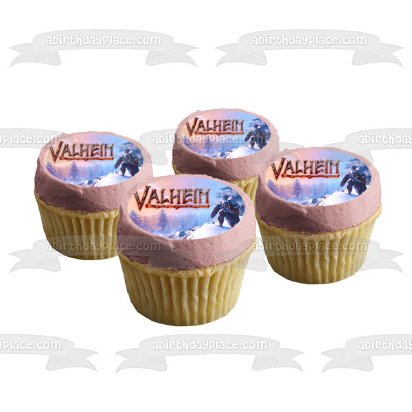 Valheim Cliff Overlook Scene Edible Cake Topper Image ABPID55171