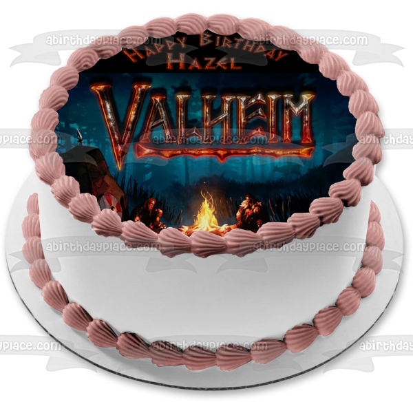 Valheim Campfire Scene Edible Cake Topper Image ABPID55173