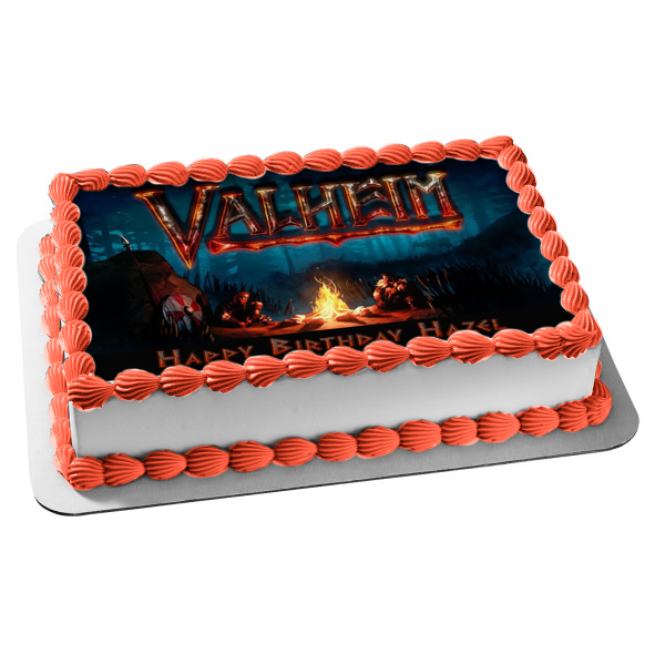 Valheim Campfire Scene Edible Cake Topper Image ABPID55173