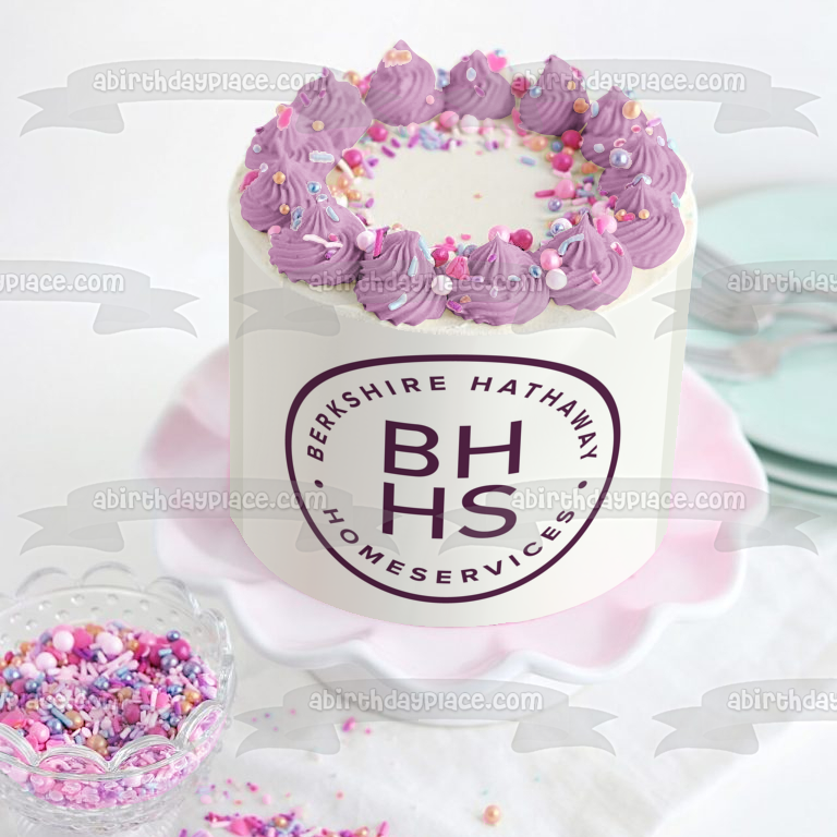 Imagen comestible para decoración de tarta con el logotipo de Bhhs Berkshire Hathaway Homeservices ABPID01348 