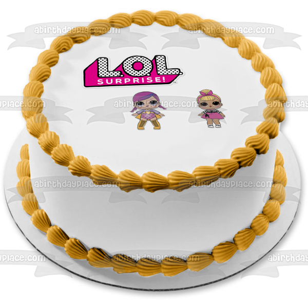 LOL. Surprise Logo Sis Swing and Super Bb Edible Cake Topper Image ABPID01430