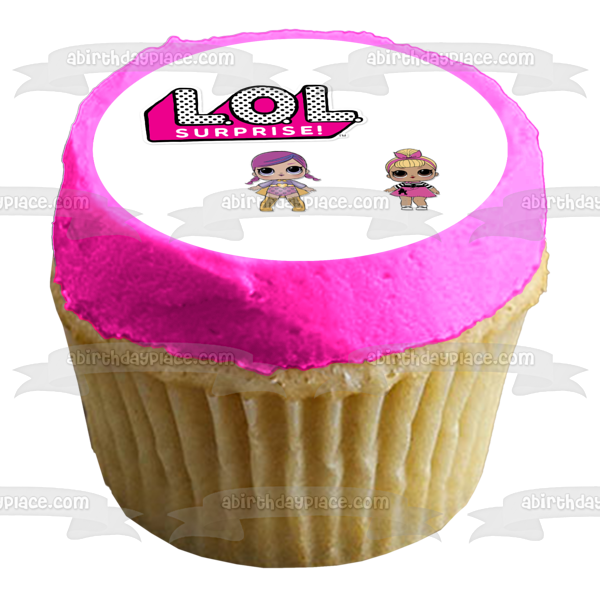 LOL. Surprise Logo Sis Swing and Super Bb Edible Cake Topper Image ABPID01430