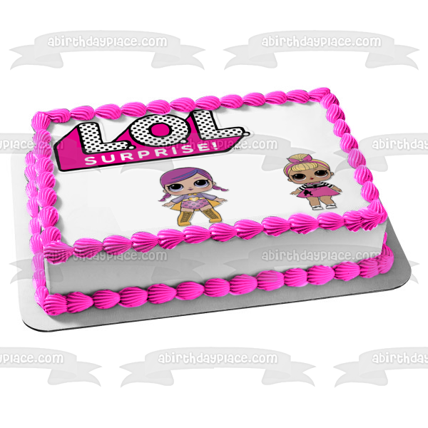 LOL. Surprise Logo Sis Swing and Super Bb Edible Cake Topper Image ABPID01430