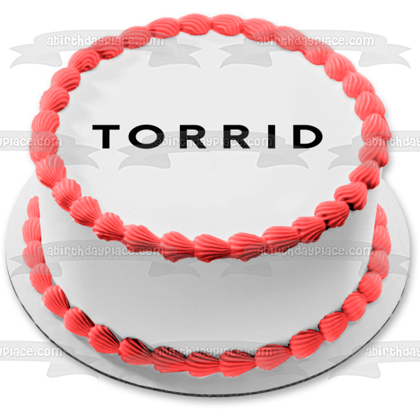 Imagen comestible para decoración de tarta con logotipo tórrido en negro ABPID01492 