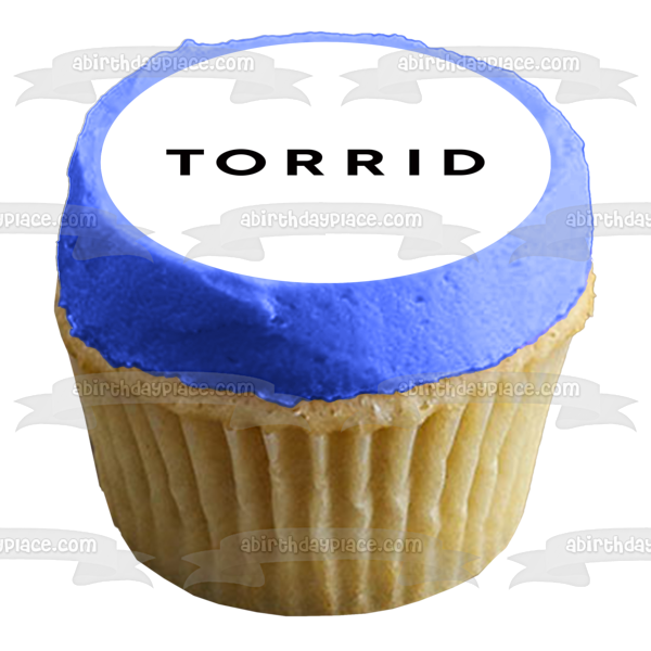 Imagen comestible para decoración de tarta con logotipo tórrido en negro ABPID01492 