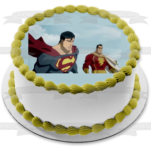 Superman and the Flash Edible Cake Topper Image ABPID01462