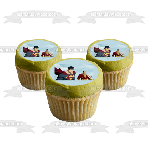 Superman and the Flash Edible Cake Topper Image ABPID01462