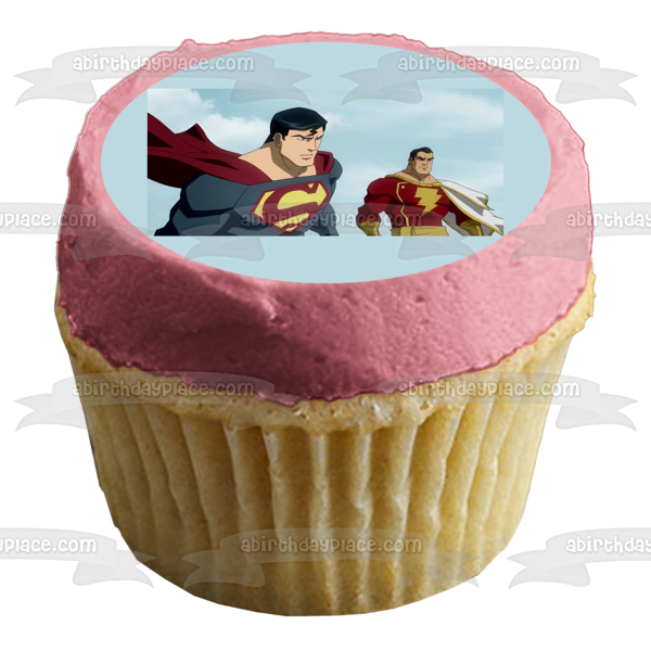 Superman and the Flash Edible Cake Topper Image ABPID01462