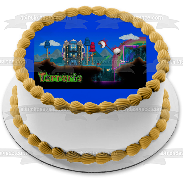 Decoración comestible para tarta con ojo mordedor del mundo de Terraria, imagen ABPID01499 