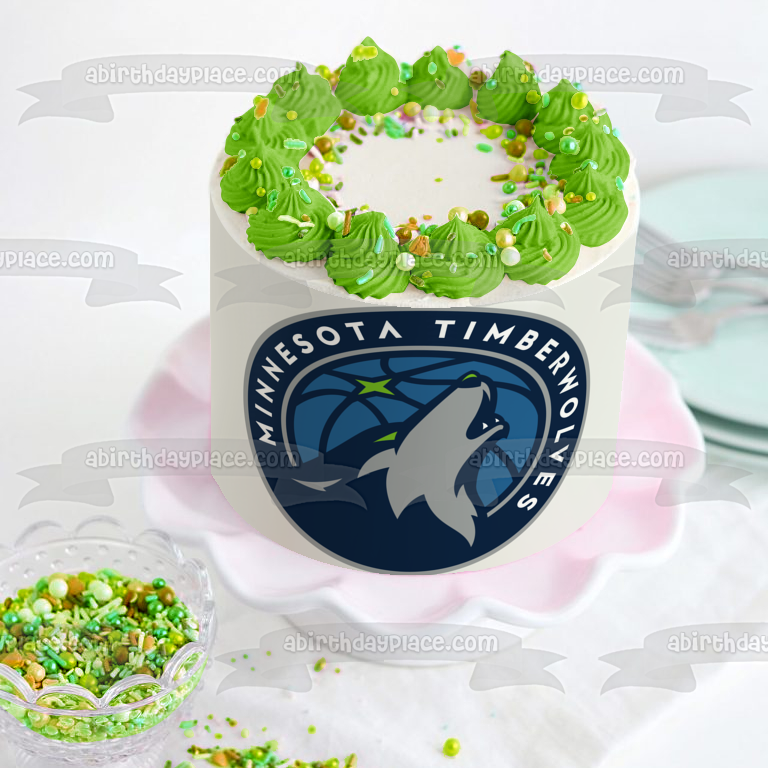 Minnesota Timberwolves Wolf Basketball Logo Edible Cake Topper Image ABPID01519