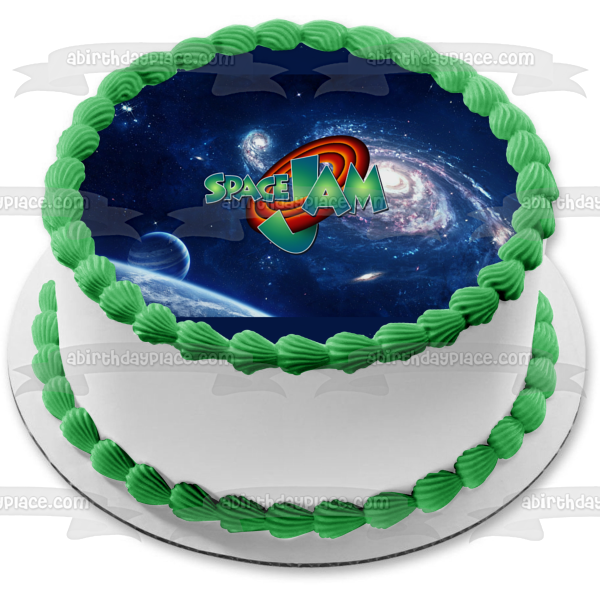 Imagen comestible para tarta con diseño de estrella y planeta galaxia de Space Jam ABPID01611 