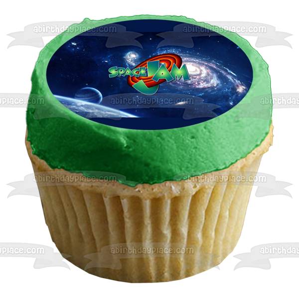 Imagen comestible para tarta con diseño de estrella y planeta galaxia de Space Jam ABPID01611 