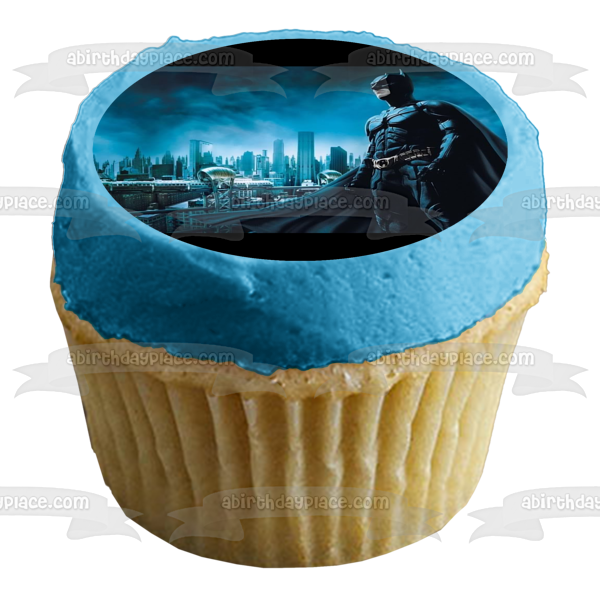 Batman Dark Knight Bruce Wayne en Gotham decoración comestible para tarta imagen ABPID01625 