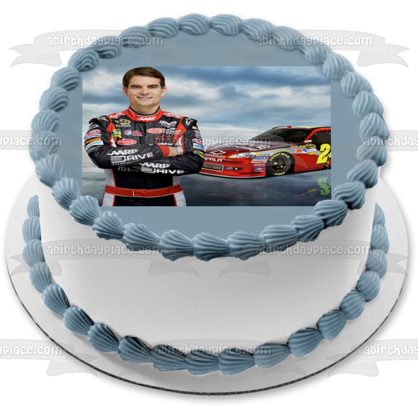 Nascar Jeff Gordon Race Car Clouds Background Edible Cake Topper Image ABPID01738