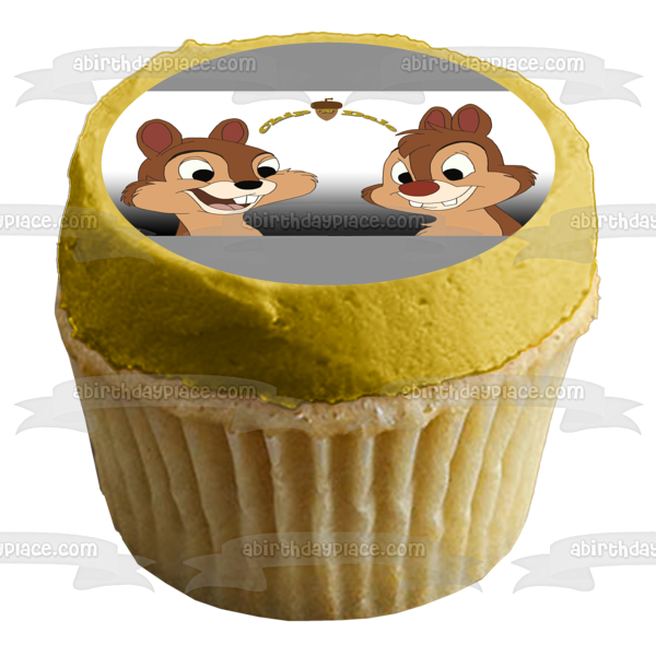 Chip 'N Dale and an Acorn Edible Cake Topper Image ABPID01757